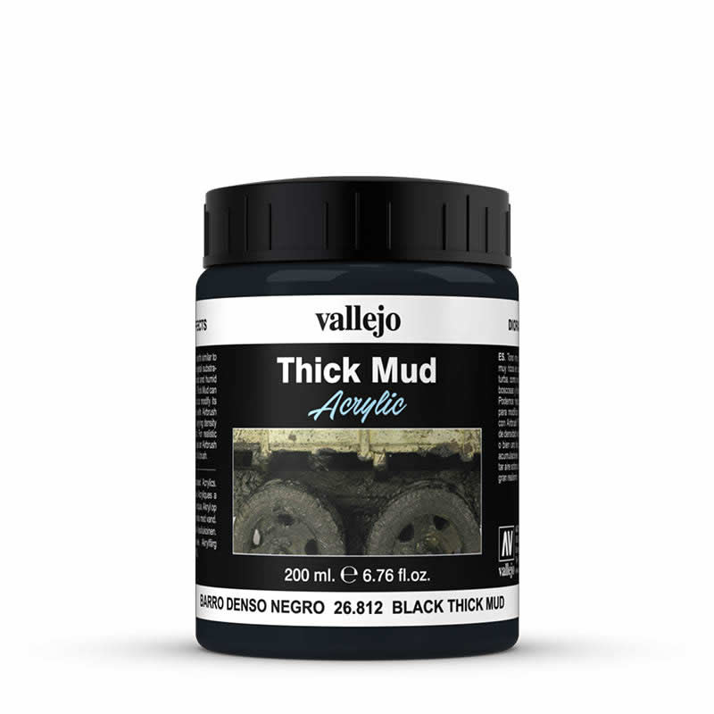 VAL26812 Black Mud Effect  200ml Bottle Vallejo Paints (ONLINE ORDER ONLY)