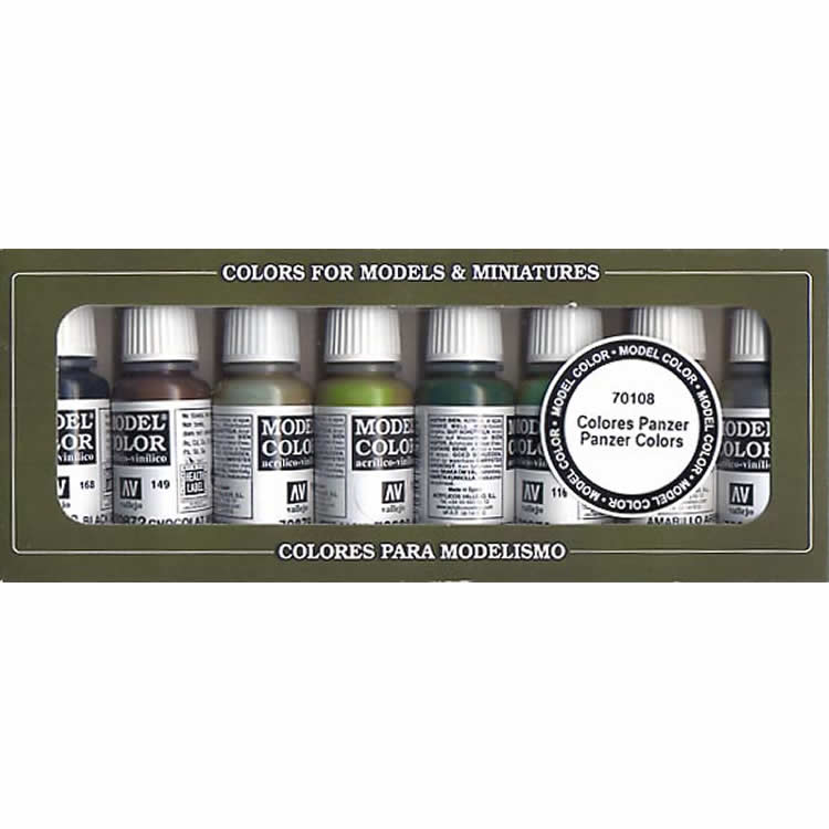 VAL70108 Panzer Acrylic Model Color Paint Set Vallejo Paints (ONLINE ORDER ONLY)