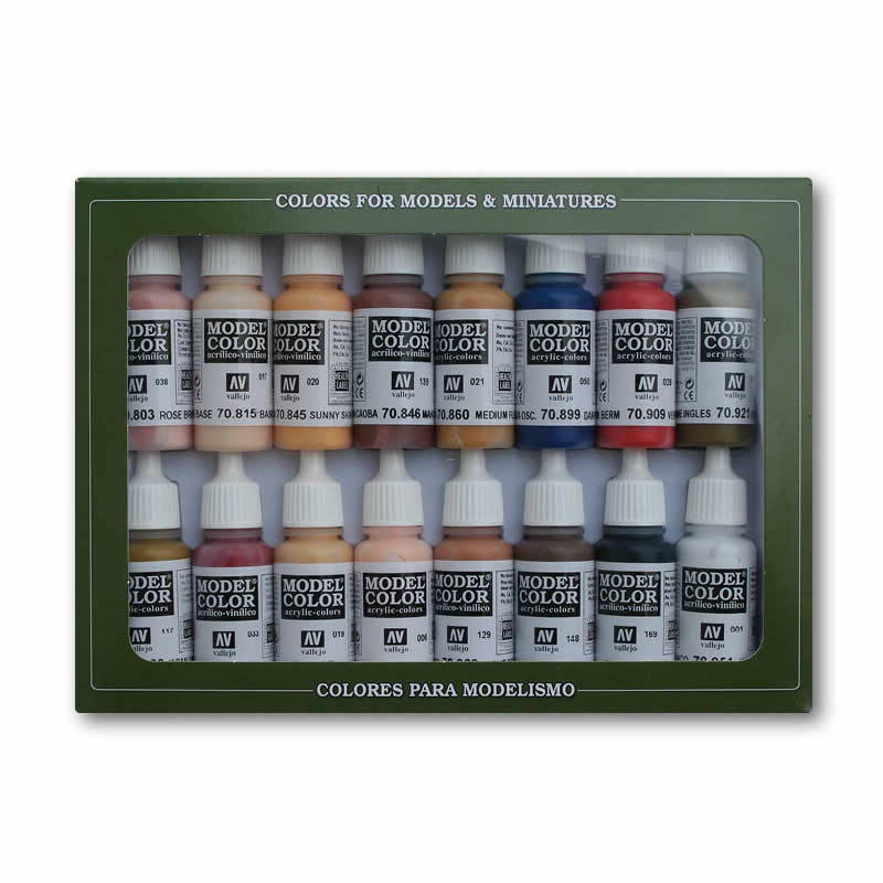 VAL70125 Face And Skin Tones Acrylic Paint Set Vallejo Paints (ONLINE ORDER ONLY)