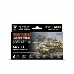 VAL70202 Soviet Armour And Infantry Acrylic Color Set Vallejo (ONLINE ORDER ONLY)