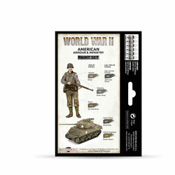 VAL70203 American WWII Armour And Infantry Acrylic Color Set Vallejo (ONLINE ORDER ONLY)