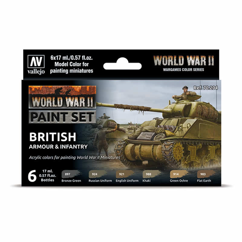 VAL70204 British WW2 Infantry Paint Set Vallejo (ONLINE ORDER ONLY)