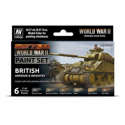 VAL70204 British WW2 Infantry Paint Set Vallejo (ONLINE ORDER ONLY)