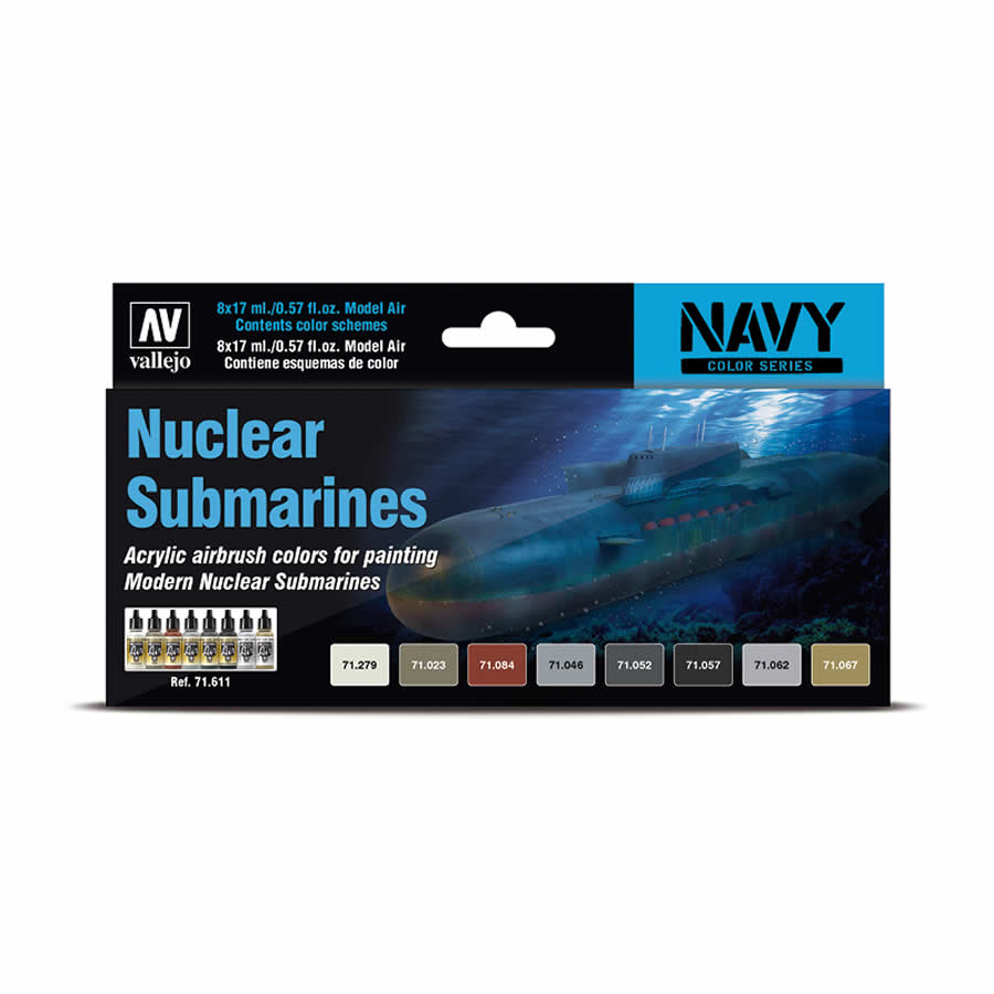 VAL71611 Nuclear Submarines Model Air Color Set Vallejo Paints (ONLINE ORDER ONLY)
