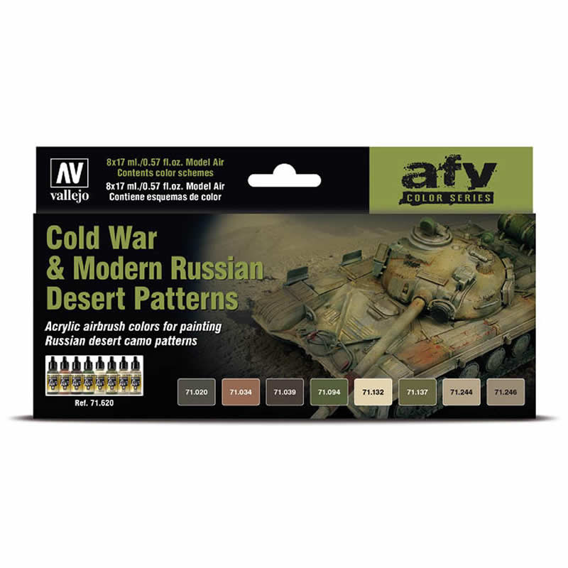 VAL71620 Cold War and Modern Russian Desert Acrylic Air Color Set Vallejo (ONLINE ORDER ONLY)
