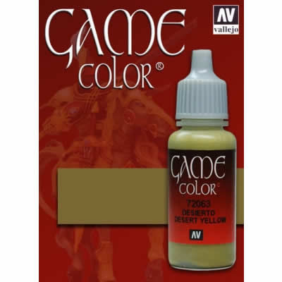 VAL72063 Desert Yellow Acrylic Paint 17ml Game Color Paint Vallejo (ONLINE ORDER ONLY)