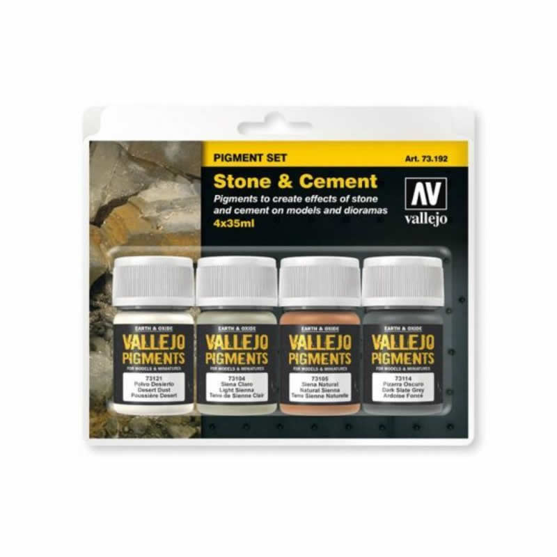 VAL73192 Stone and Cement Pigment Set Vallejo (ONLINE ORDER ONLY)