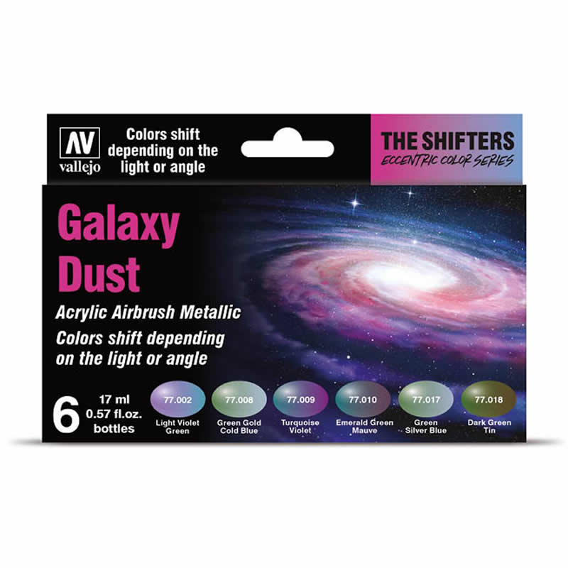 VAL77092 Galaxy Dust Shifters Acrylic Airbrush Paint Set Vallejo (ONLINE ORDER ONLY)