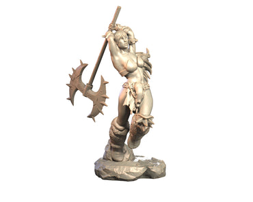 Varka  - Female Human Barbarian Miniature - Blade & Fury (ONLINE ORDER ONLY)