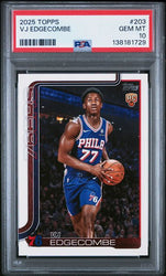Graded 2025 Topps VJ Edgecombe #203 Rookie RC Basketball Card PSA 10 Gem Mint (ONLINE ORDER ONLY)