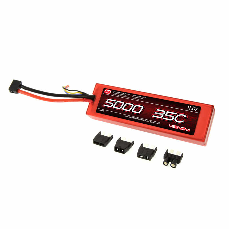 VEN-15128BAT 35C 3S 11.1V 5000mAh LiPo Hardcase Flat Pack Battery With Universal Plug Venom (ONLINE ORDER ONLY)