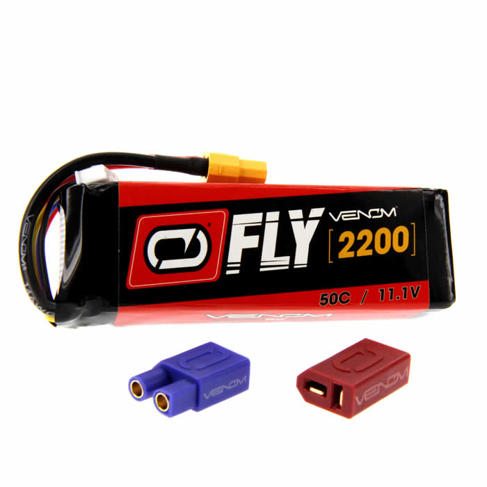 VEN-25033BAT Fly 50C 3S 2200mAh 11.1 LiPo Battery With Universal 2.0 Plug Venom (ONLINE ORDER ONLY)