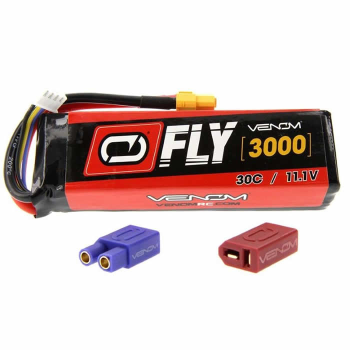 VEN-25159 30c 3s 3000mah 11.1v Lipo Battery with Universal Plug Venom (ONLINE ORDER ONLY)