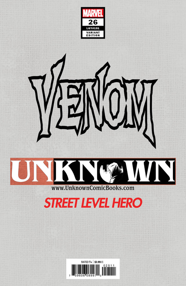 VENOM #26 UNKNOWN COMICS TYLER KIRKHAM EXCLUSIVE CLASSIFIED VAR (07/15/2020) (ONLINE ORDER ONLY)