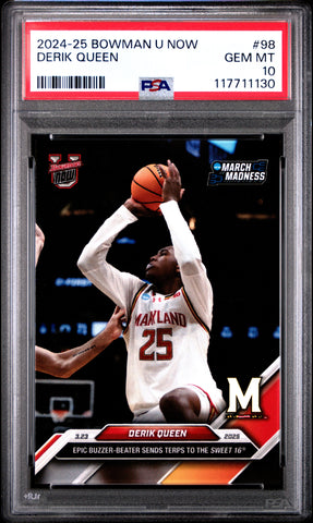 Graded 2024 Topps Bowman U Now Derik Queen #98 Rookie RC Basketball Card PSA 10 Gem Mint (ONLINE ORDER ONLY)