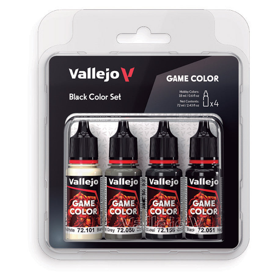 Vallejo Game Color: Paint Set - Black (4) (ONLINE ORDER ONLY)