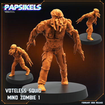 3D Printed Papsikels Voteless Squid Mind Zombie Set February 2025 Scifi 28mm 32mm (Online Only)
