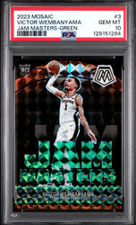 Graded 2023 Panini Mosaic Victor Wembanyama #3 Jam Masters Green Rookie RC Basketball Card PSA 10 Gem Mint (ONLINE ORDER ONLY)
