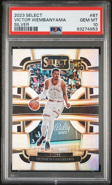 Graded 2023 Panini Select Victor Wembanyama #87 Silver Rookie RC Basketball Card PSA 10 Gem Mint (ONLINE ORDER ONLY)