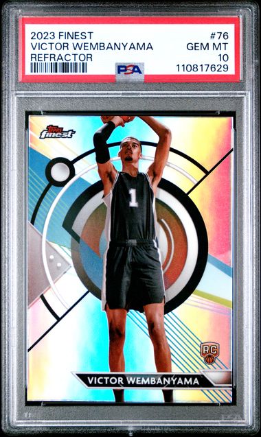 Graded 2023 Topps Finest Victor Wembanyama #76 Refractor Rookie RC Basketball Card PSA 10 Gem Mint (ONLINE ORDER ONLY)