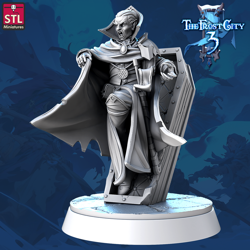 3D Printed STL Miniatures Vampire Core Characters The Frost City 3 28 - 32mm War Gaming D&D (Online Only)