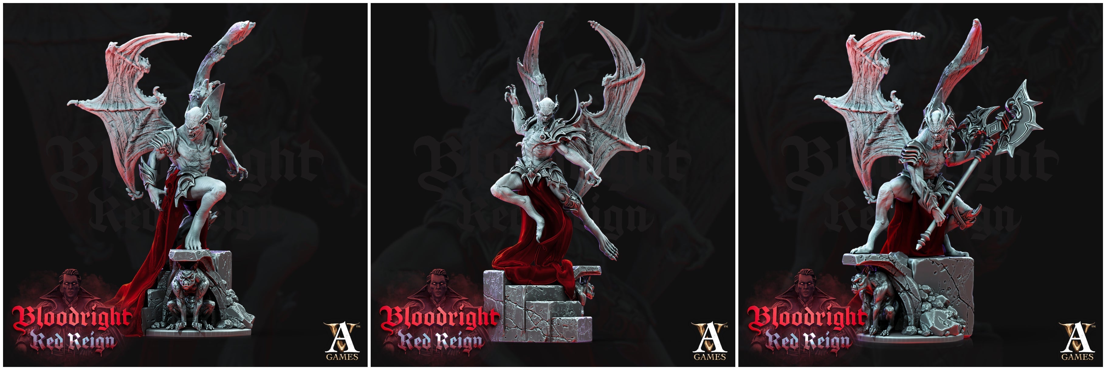 3D Printed Archvillain Games Bloodright Red Reign - Vampire Elders 28mm 32mm D&D (Online Only)