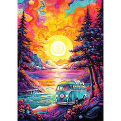 Van Life at the Beach 1000 Piece Jigsaw Puzzle Enjoy