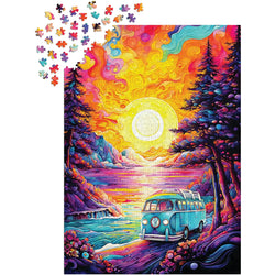 Van Life at the Beach 1000 Piece Jigsaw Puzzle Enjoy