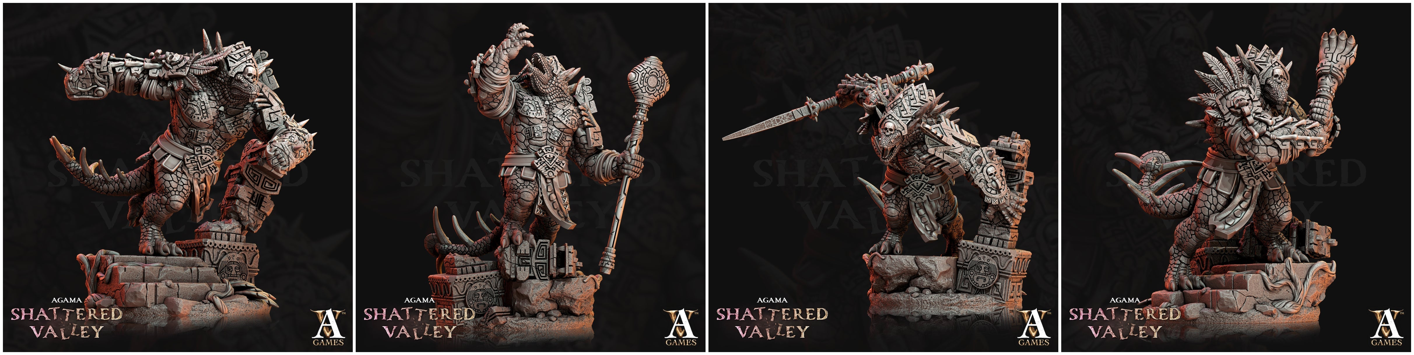 3D Printed Archvillain Games Agama Shattered Valley - Agama Vanquishers 28mm 32mm D&D (Online Only)