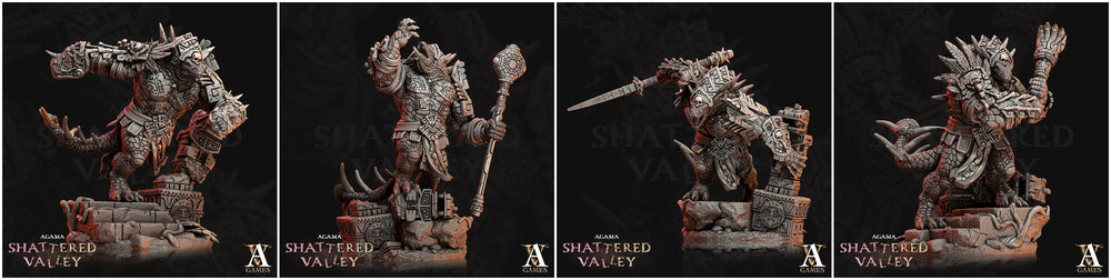 3D Printed Archvillain Games Agama Shattered Valley - Agama Vanquishers 28mm 32mm D&D (Online Only)