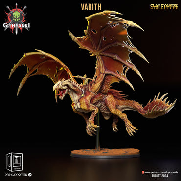 3D Printed Clay Cyanide Dragon Rider Varith Githyanki Faction 28 32 mm D&D (Online Only)