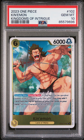 2023 ONE PIECE KINGDOMS OF INTRIGUE KIN'EMON #102 - PSA GEM MT 10 (Online Order Only)
