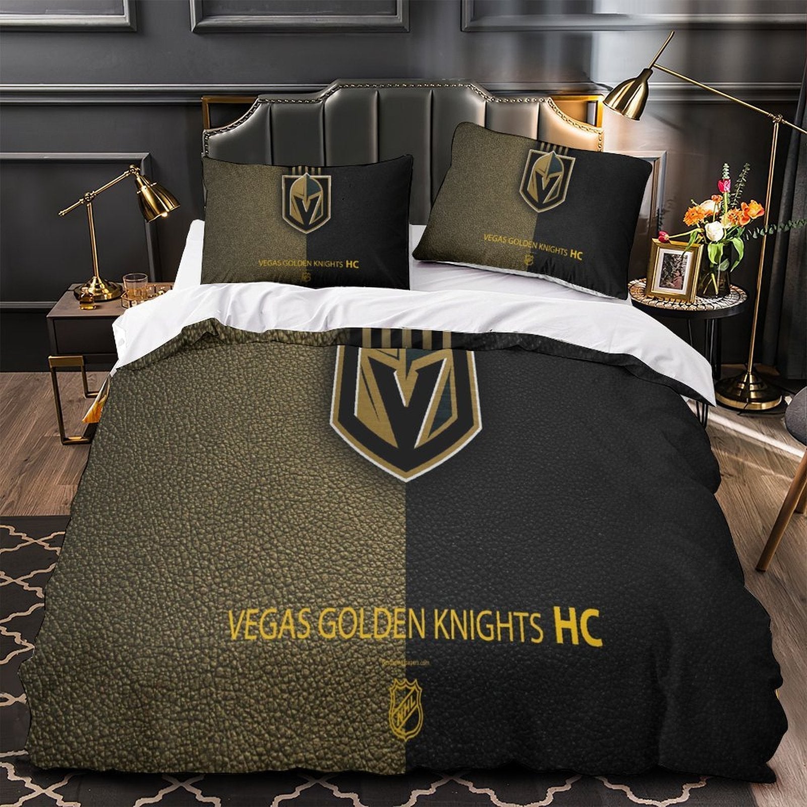 Vegas Golden Knights Bedding Set Quilt Duvet Cover Without Filler (Online Order Only)