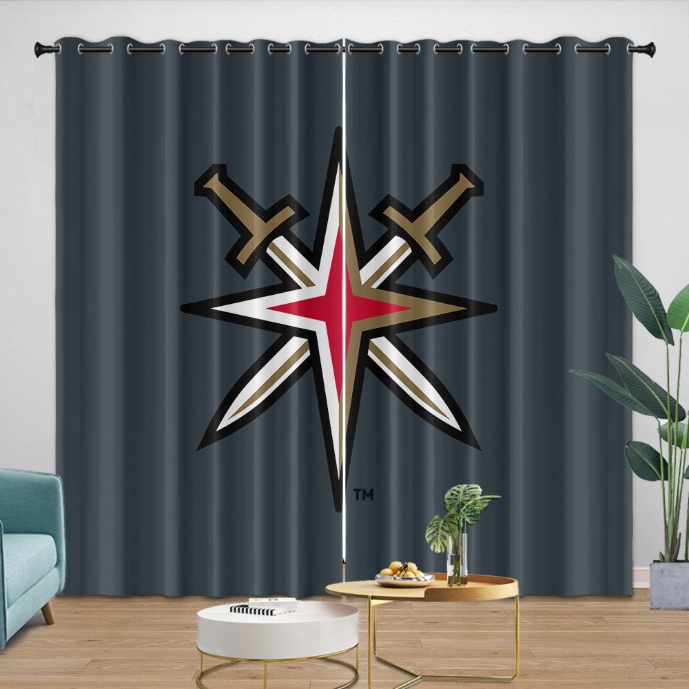 Vegas Golden Knights Curtains Blackout Window Drapes Room Decoration (Online Order Only)