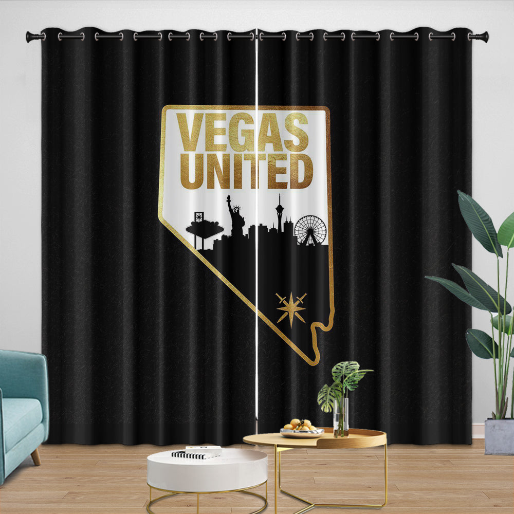 Vegas Golden Knights Curtains Blackout Window Drapes Room Decoration (Online Order Only)