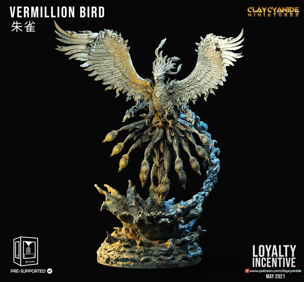 3D Printed Clay Cyanide Vermillion Bird 28mm 32mm D&D (Online Only)