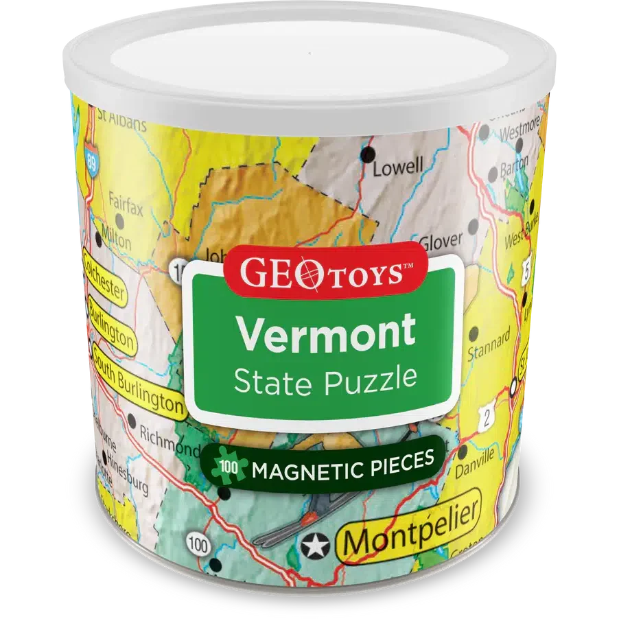 Vermont State 100 Piece Magnetic Jigsaw Puzzle Geotoys (ONLINE ORDER ONLY)