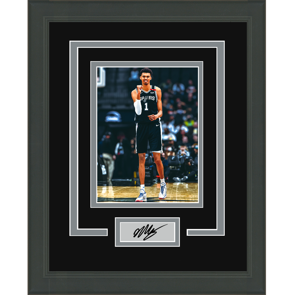 Framed Victor Wembanyama Facsimile Laser Engraved Signature Auto San Antonio Spurs 11x14 Basketball Photo (ONLINE ORDER ONLY)