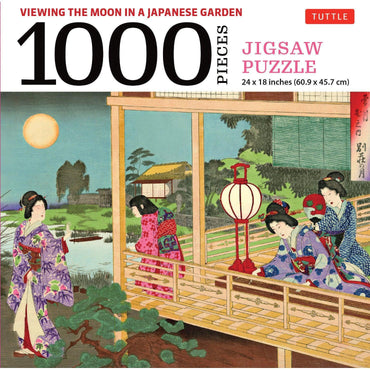 Viewing the Moon in a Japanese Garden 1000 Piece Jigsaw Puzzle Tuttle