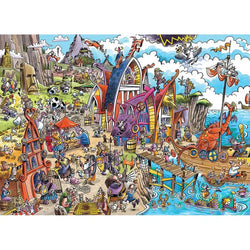 Viking Village Doodle Town 1000 Piece Jigsaw Puzzle Cobble Hill (ONLINE ORDER ONLY)