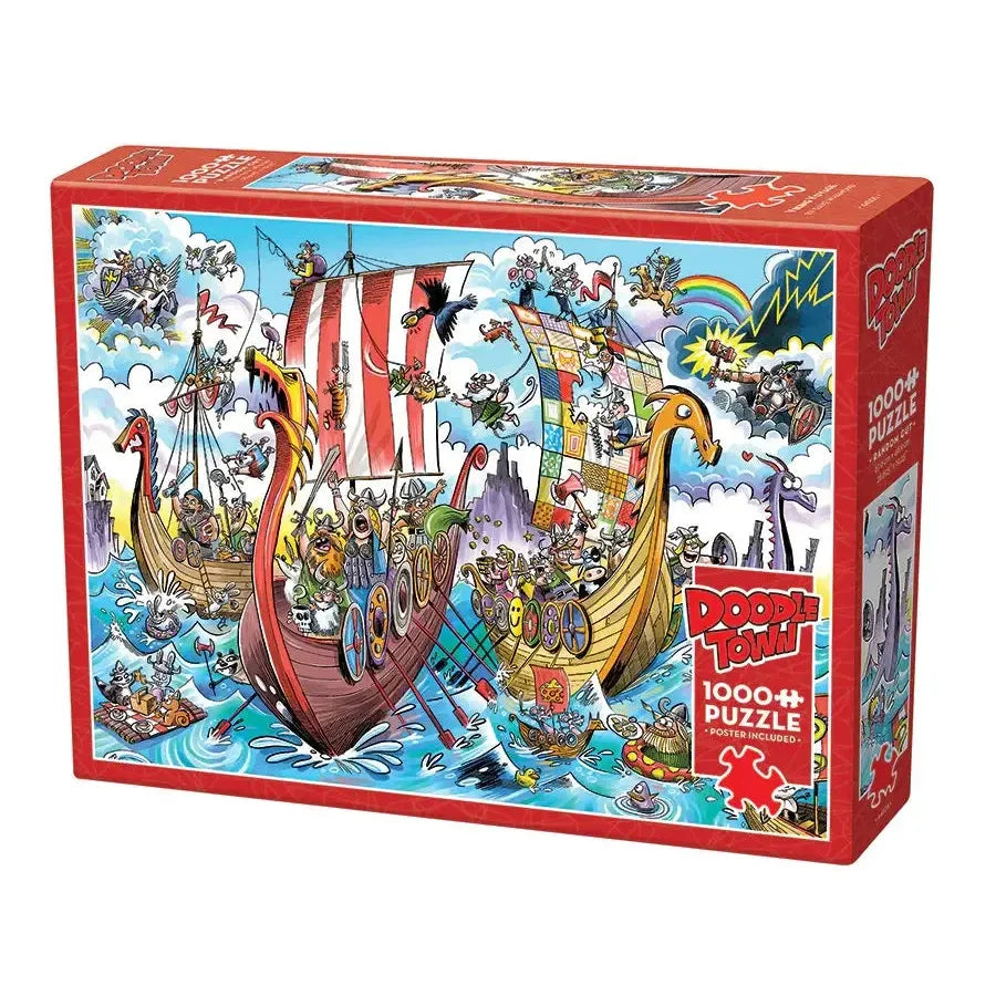 Viking Voyage Doodle Town 1000 Piece Jigsaw Puzzle Cobble Hill (ONLINE ORDER ONLY)