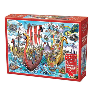 Viking Voyage Doodle Town 1000 Piece Jigsaw Puzzle Cobble Hill (ONLINE ORDER ONLY)