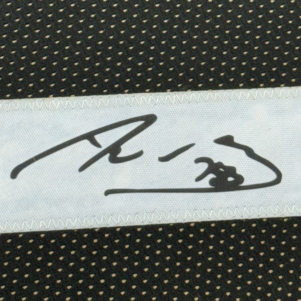 Framed Facsimile Autographed Alejandro Villanueva 35x39 Pittsburgh Black Reprint Laser Auto Football Jersey (ONLINE ORDER ONLY)