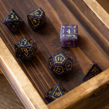 Vine Spike Gemstone Purple Amethyst DND Dice Set (ONLINE ORDER ONLY)