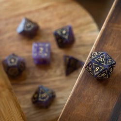 Vine Spike Gemstone Purple Amethyst DND Dice Set (ONLINE ORDER ONLY)