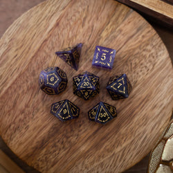 Vine Spike Gemstone Purple Amethyst DND Dice Set (ONLINE ORDER ONLY)