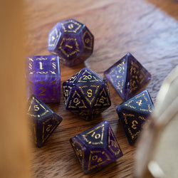 Vine Spike Gemstone Purple Amethyst DND Dice Set (ONLINE ORDER ONLY)