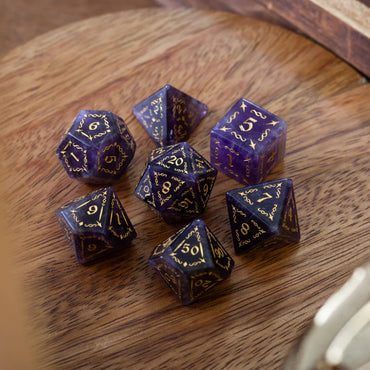 Vine Spike Gemstone Purple Amethyst DND Dice Set (ONLINE ORDER ONLY)