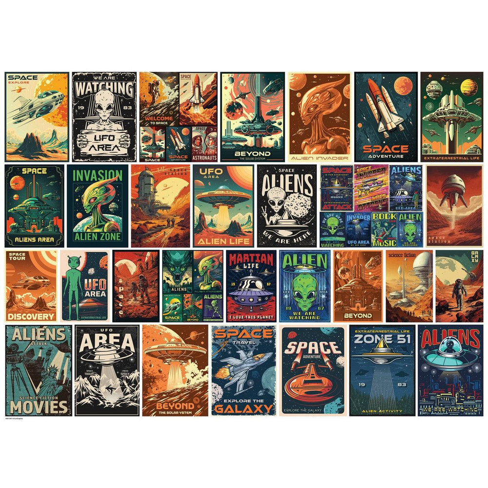 Vintage Alien Posters 1000 Piece Jigsaw Puzzle Eurographics (ONLINE ORDER ONLY)