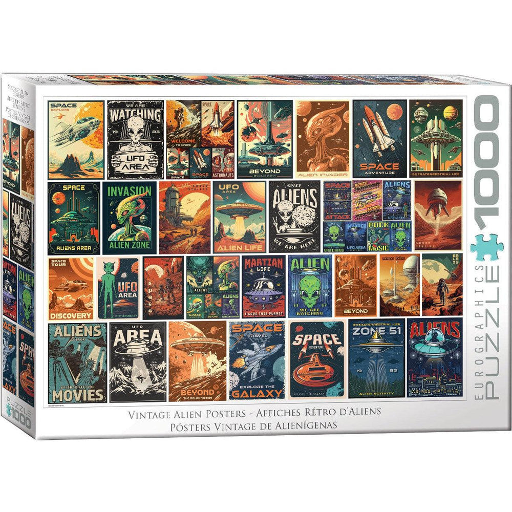 Vintage Alien Posters 1000 Piece Jigsaw Puzzle Eurographics (ONLINE ORDER ONLY)